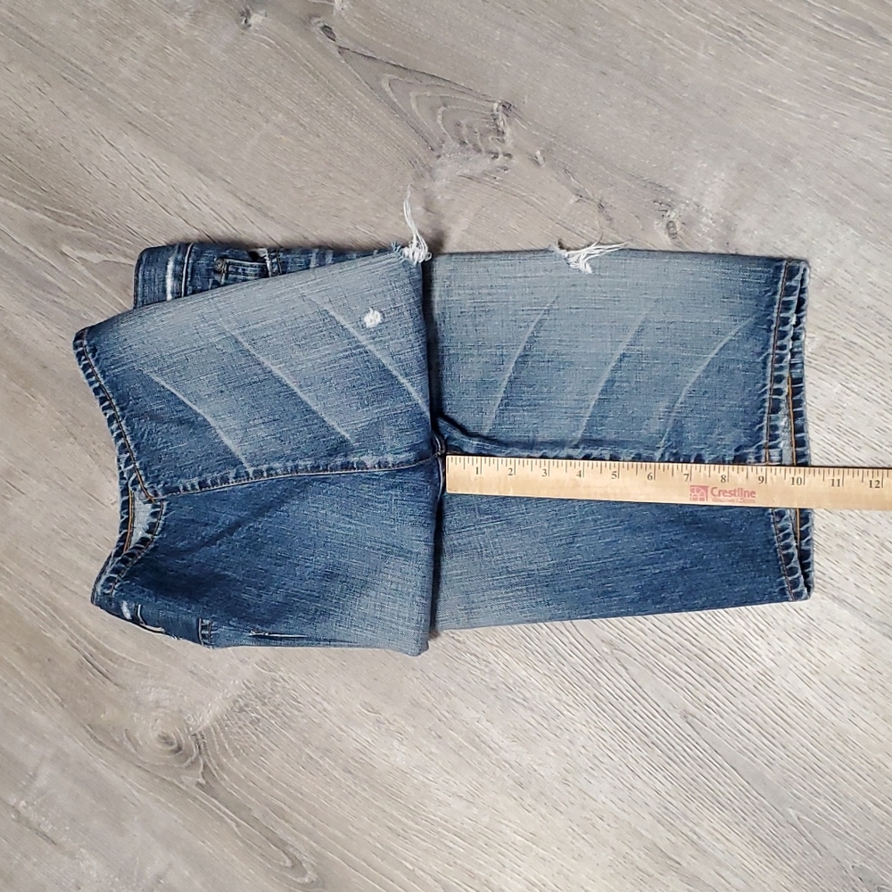 AG Adriano Goldschmied distressed blue cotton Jeans shorts size 27R - Picture 5 of 12